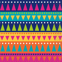 multi-coloured fiesta themed beverage napkins 24 count