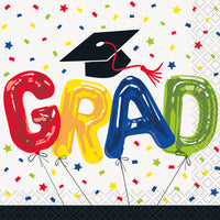 letter balloon congrats grad beverage napkins 16 count