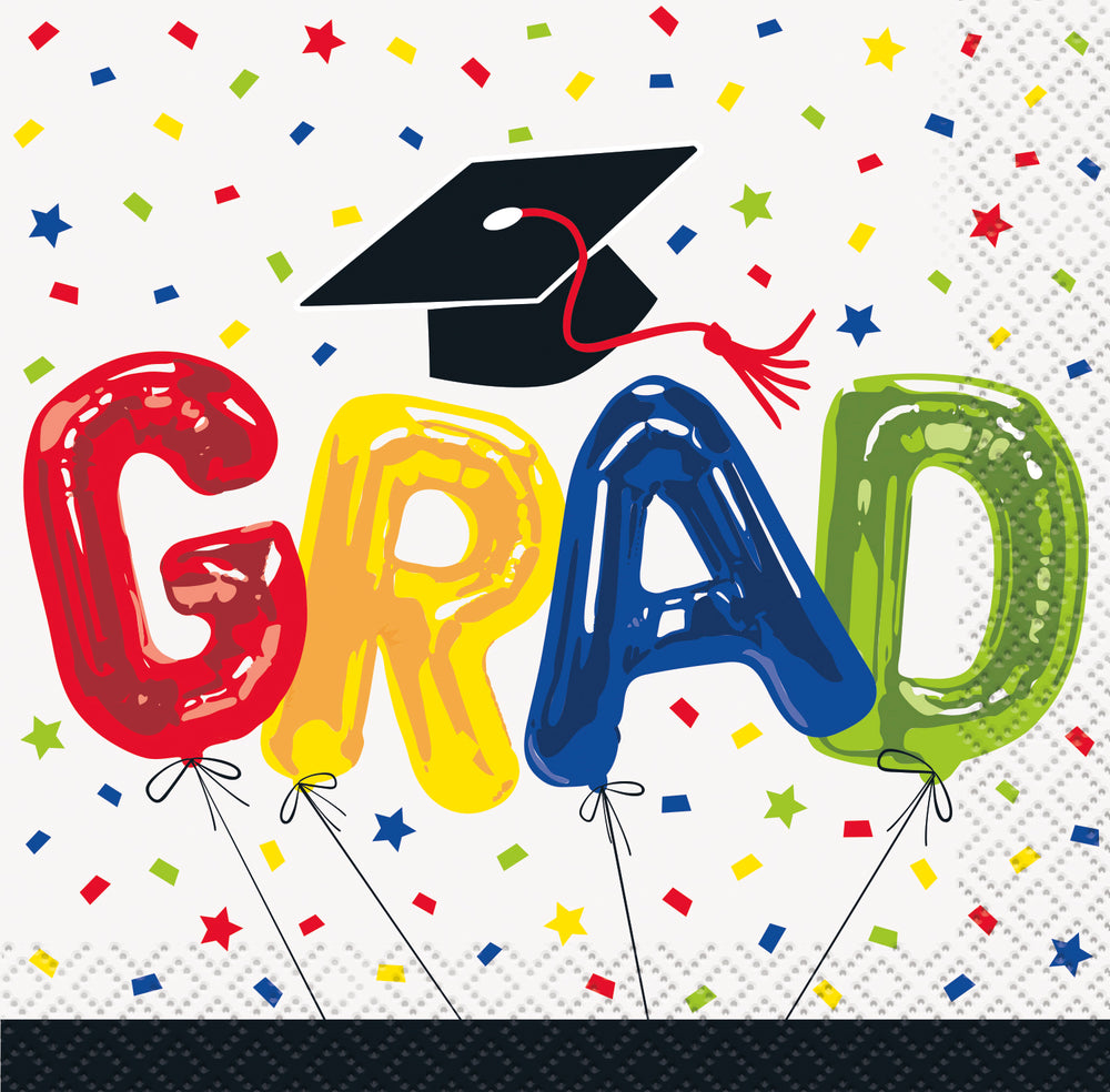 letter balloon congrats grad beverage napkins 16 count