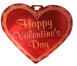 Happy Valentine's day 15" red glitter heart cutout
