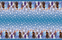 frozen plastic tablecover anna elsa sven olaf and kristoff with snowflakes 54 inches by 84 inches
