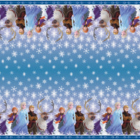 frozen plastic tablecover anna elsa sven olaf and kristoff with snowflakes 54 inches by 84 inches