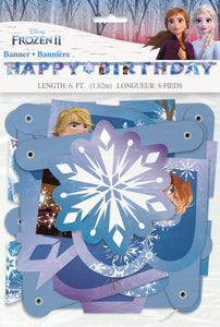 frozen jointed happy birthday banner 6 feet long in package