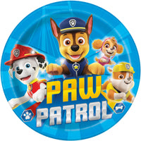 9 inch Paw Patrol dinner plates. 