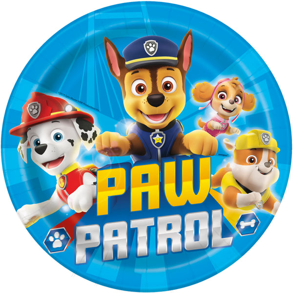 9 inch Paw Patrol dinner plates. 