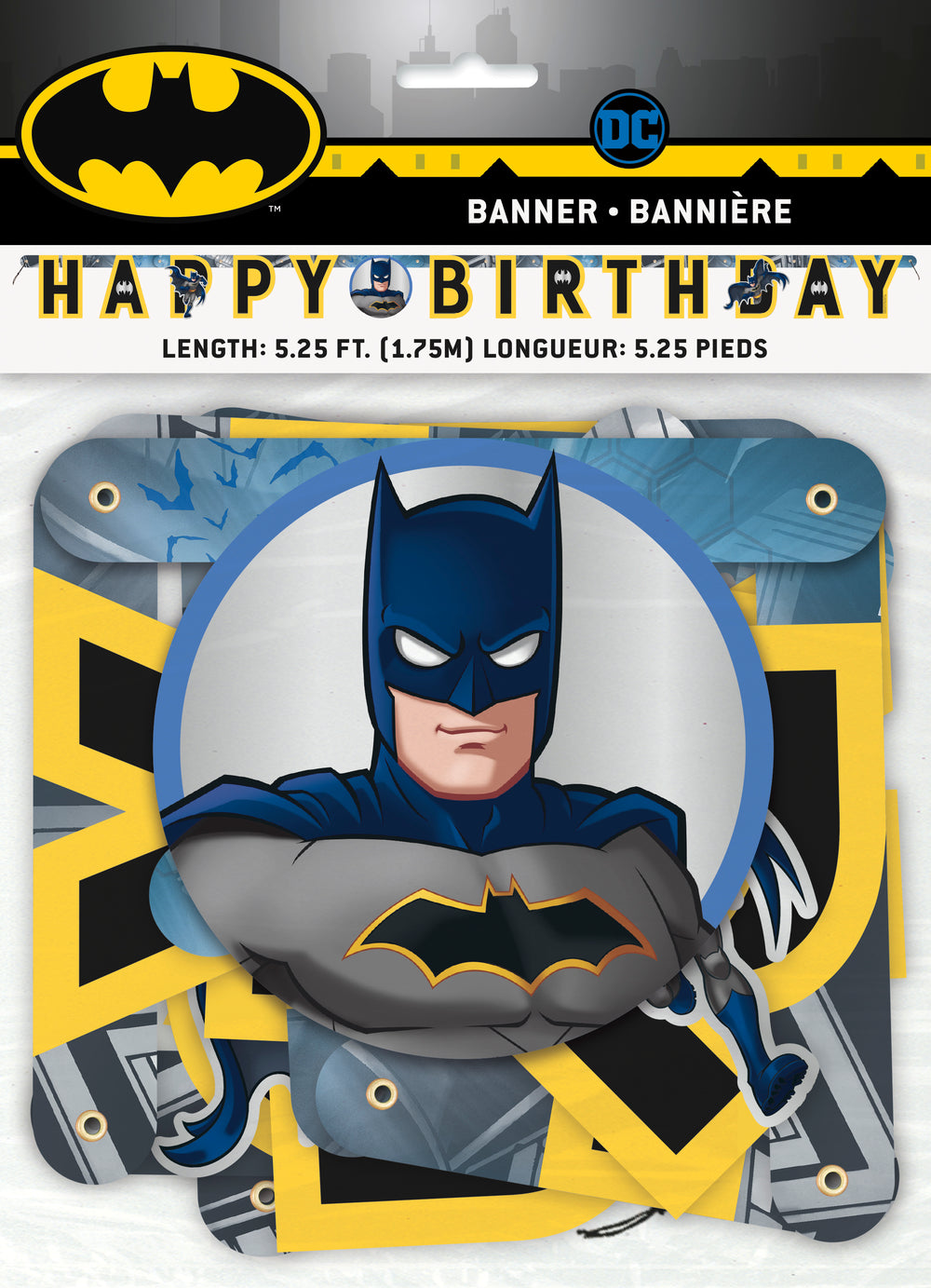 batman birthday banner 5.25 feet, packaged