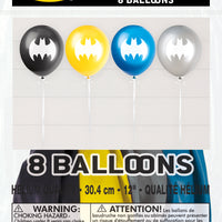 batman 12 inch latex balloons 8 count packaged