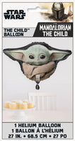 27 inch Baby Yoda mylar balloon in package
