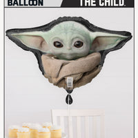 27 inch Baby Yoda mylar balloon in package