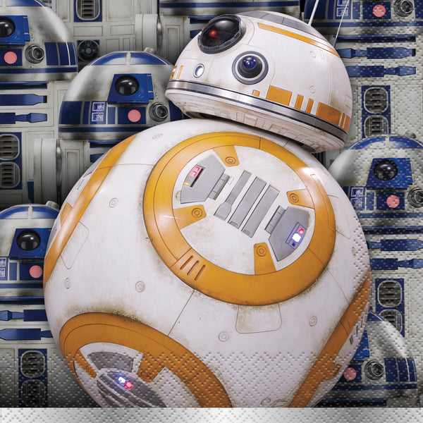 star wars luncheon napkins with BB-8 & R2-D2 16 per package