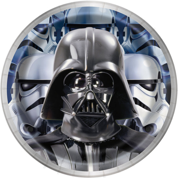 7 inch dessert plates with darth vader & storm troopers 8 per package