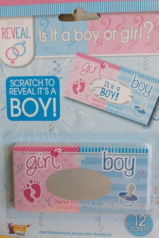 gender reveal, its a boy lotto scratch tickets