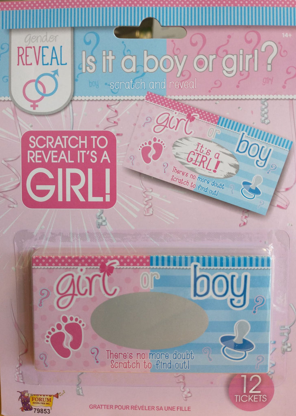 Gender Reveal Lotto Tickets- Girl 12CT