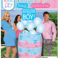 gender reveal balloon bag, 8 empty blue balloons included