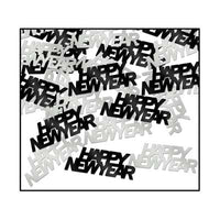 black and silver metallic confetti