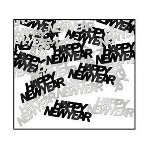 black and silver metallic confetti