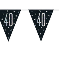 flag banner with a prismatic 40 print
