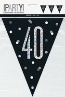 black flag banner with a prismatic 40 print
