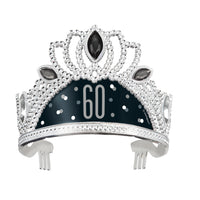 silver tiara with black and grey 60 print