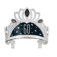 silver tiara with black and grey 60 print