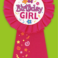 pink birthday girl award ribbon