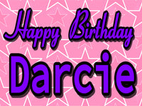 Birthday Pink stars 24"x18" custom yard sign
