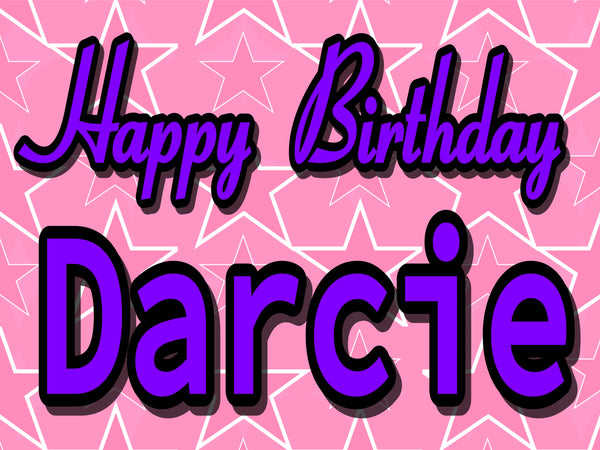 Birthday Pink stars 24