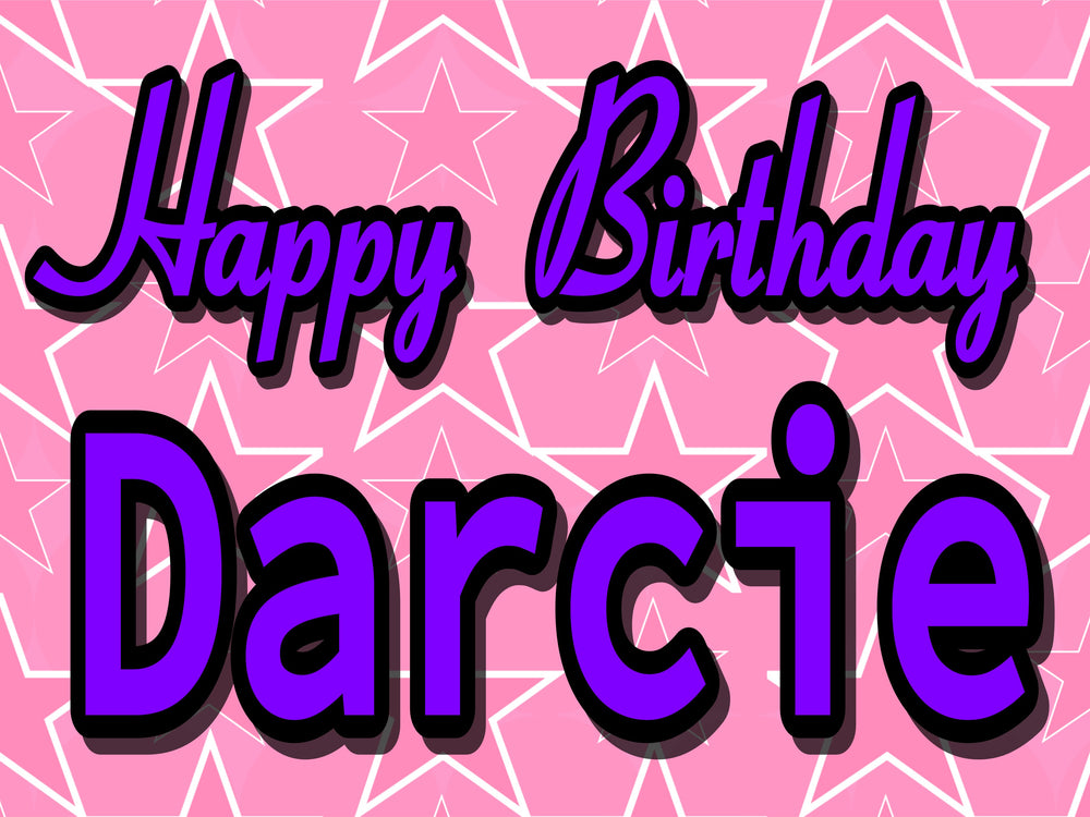 Birthday Pink stars 24