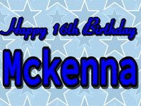 blue birthday stars custom lawn sign 
