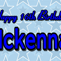 blue birthday stars custom lawn sign 