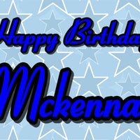 Blue Birthday star 18"x24" custom yard sign