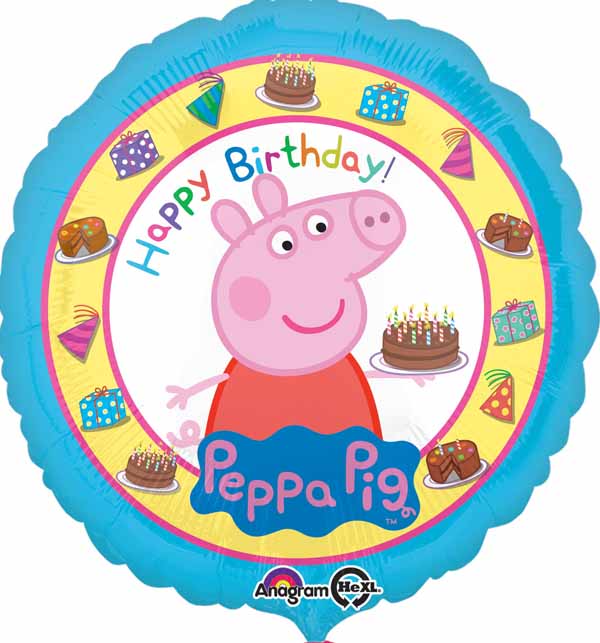 Peppa Pig Birthday Foil Balloon