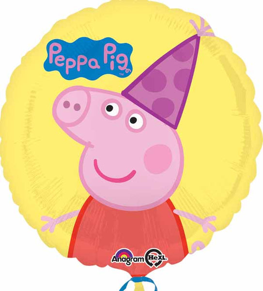 18 inchyellow mylar balloon with peppa pig