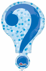 gender reveal question mark foil balloon