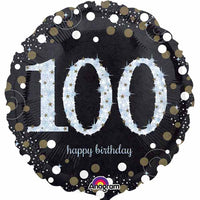 Sparkling Bday 100 18" Holographic Foil Balloon