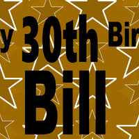 Happy 30th Milestone Star Custom 2' x 4' Birthday Banner