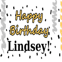 Happy Birthday Silver & Gold 18"x24" Custom Yard Sign