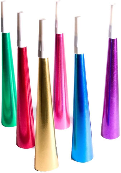 9 inch foil horn in assorted colors, 1 per package