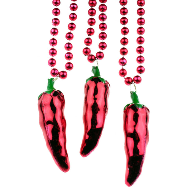 36 inch chili pepper bead necklace