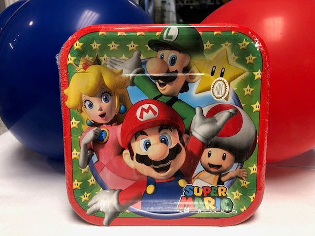 Super Mario square dessert plates