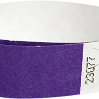 100 Purple Tyvek wristbands