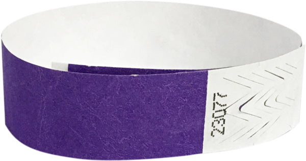 100 Purple Tyvek wristbands