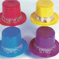 Assorted Colour New Years's  Eve Starry Night Top hat , 1 per package