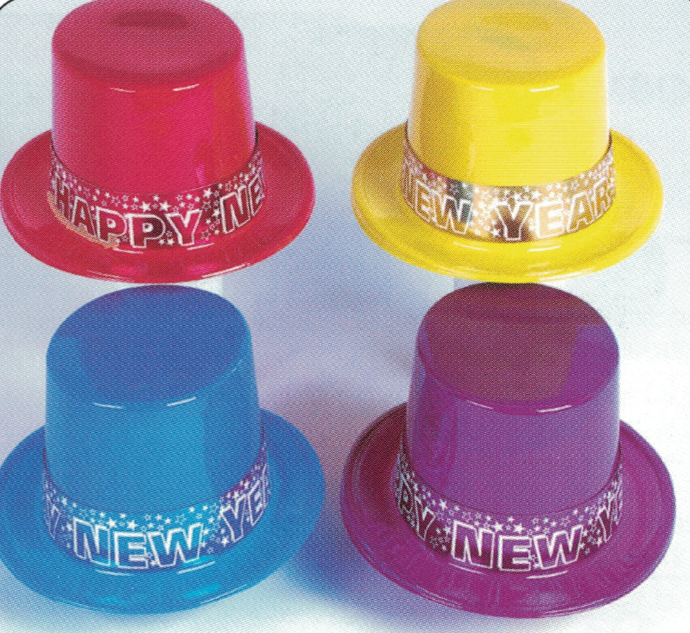 Assorted Colour New Years's  Eve Starry Night Top hat , 1 per package