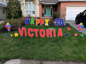 Happy Birthday Yard cards with name and age 
