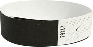 100 Black Tyvek Wristbands