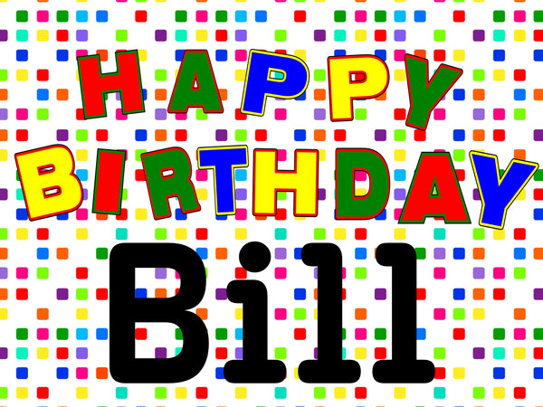 colourful birthday dots 18x24 custom yard sign