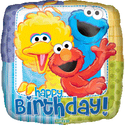 Sesame Street Birthday Square 18" Foil Balloon