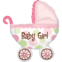 Baby Girl carriage foil balloon