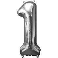 silver #1 34" foil balloon